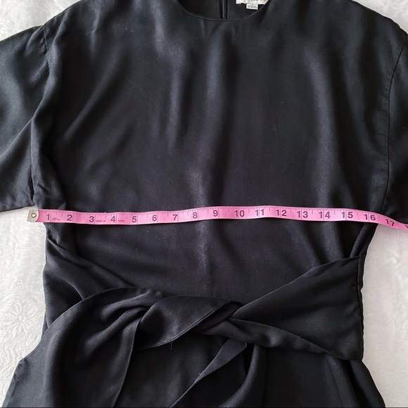 Black Tied Waist Wide Sleeve Blouse - Picture 5 of 11